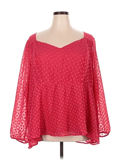 Pre-owned Torrid 3/4 Sleeve Blouse In Red