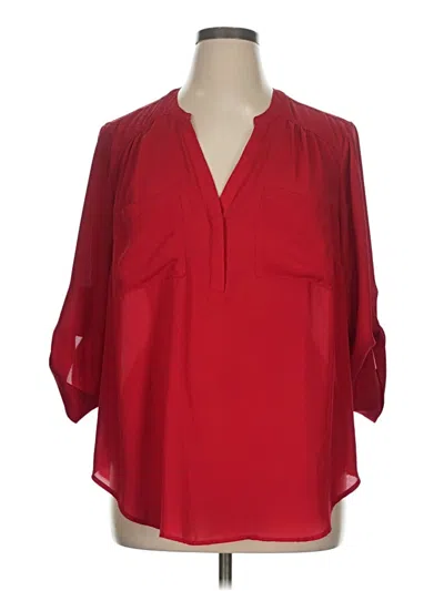 Pre-owned Torrid 3/4 Sleeve Blouse In Red