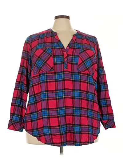 Pre-owned Torrid 3/4 Sleeve Blouse In Red