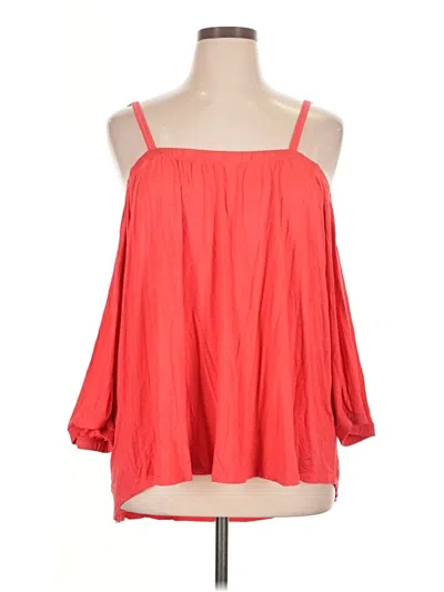 Pre-owned Torrid 3/4 Sleeve Blouse In Red