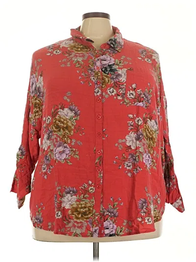 Pre-owned Torrid 3/4 Sleeve Blouse In Red
