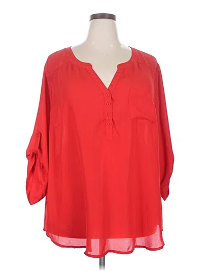 Pre-owned Torrid 3/4 Sleeve Blouse In Red