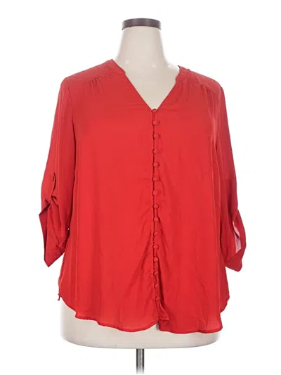 Pre-owned Torrid 3/4 Sleeve Blouse In Red