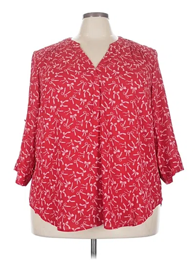 Pre-owned Torrid 3/4 Sleeve Blouse In Red