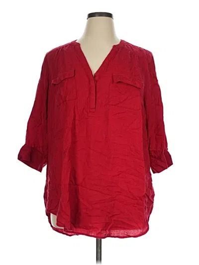 Pre-owned Torrid 3/4 Sleeve Blouse In Red