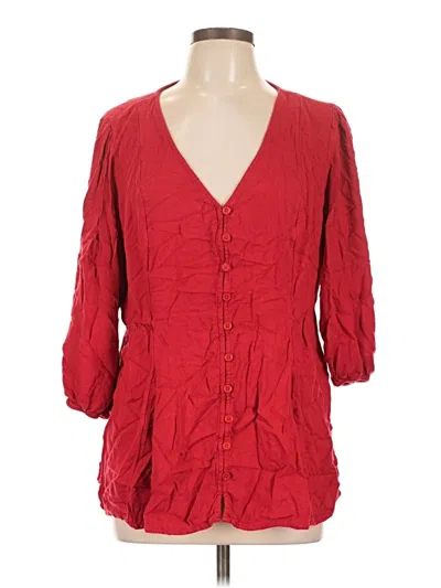 Pre-owned Torrid 3/4 Sleeve Blouse In Red