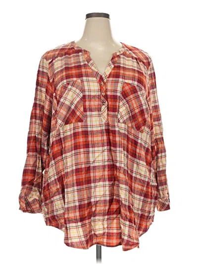 Pre-owned Torrid 3/4 Sleeve Blouse In Red