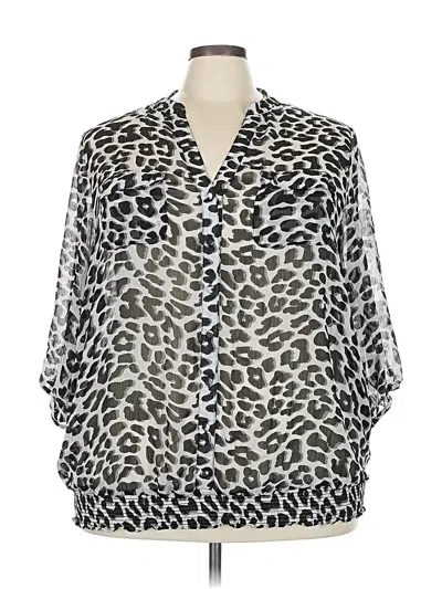 Pre-owned Torrid 3/4 Sleeve Blouse In Silver