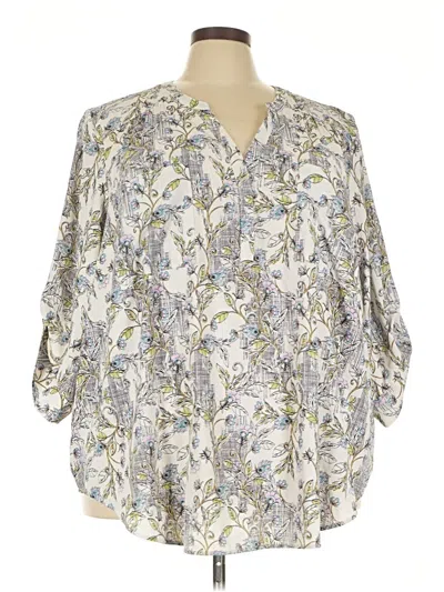 Pre-owned Torrid 3/4 Sleeve Blouse In Silver