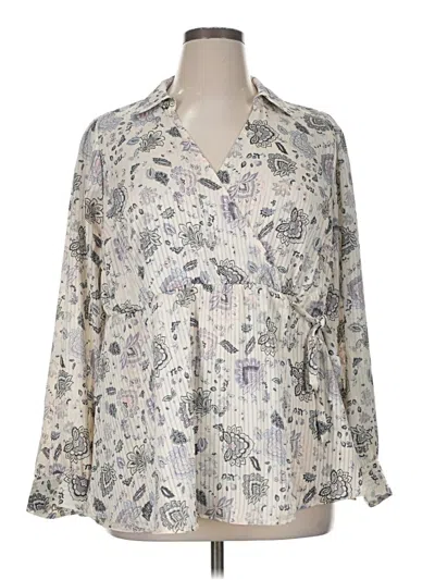 Pre-owned Torrid 3/4 Sleeve Blouse In Silver
