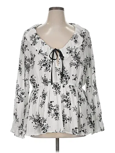 Pre-owned Torrid 3/4 Sleeve Blouse In Silver