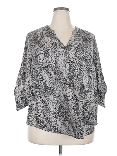 Pre-owned Torrid 3/4 Sleeve Blouse In Silver