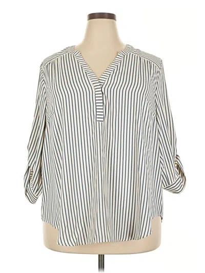 Pre-owned Torrid 3/4 Sleeve Blouse In Silver