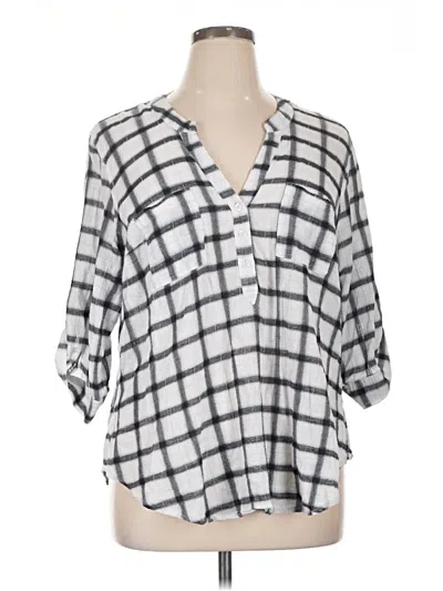 Pre-owned Torrid 3/4 Sleeve Blouse In Silver