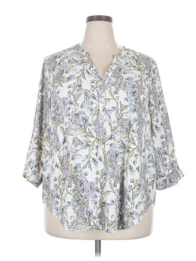 Pre-owned Torrid 3/4 Sleeve Blouse In Silver