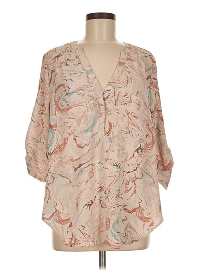 Pre-owned Torrid 3/4 Sleeve Blouse In Tan