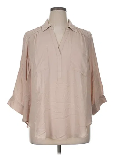 Pre-owned Torrid 3/4 Sleeve Blouse In Tan