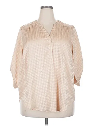 Pre-owned Torrid 3/4 Sleeve Blouse In Tan
