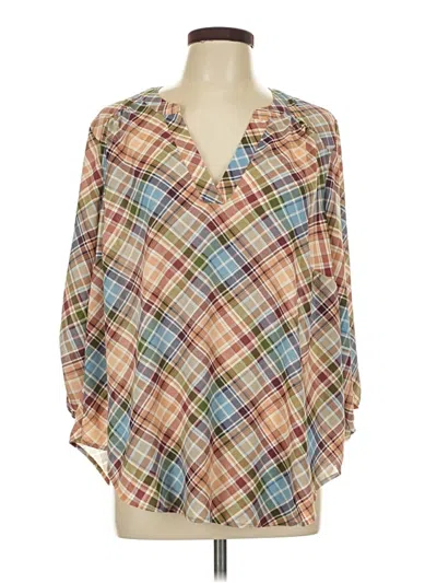 Pre-owned Torrid 3/4 Sleeve Blouse In Tan
