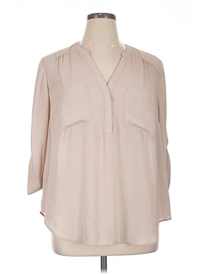 Pre-owned Torrid 3/4 Sleeve Blouse In Tan