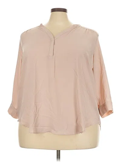 Pre-owned Torrid 3/4 Sleeve Blouse In Tan