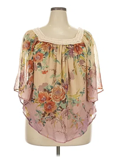 Pre-owned Torrid 3/4 Sleeve Blouse In Tan