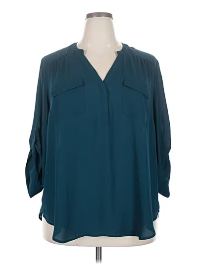 Pre-owned Torrid 3/4 Sleeve Blouse In Teal