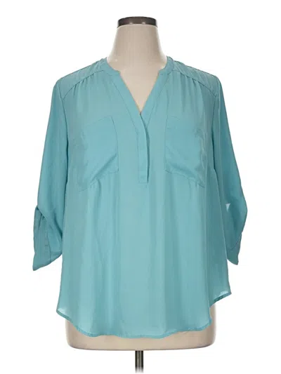 Pre-owned Torrid 3/4 Sleeve Blouse In Teal