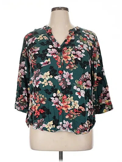 Pre-owned Torrid 3/4 Sleeve Blouse In Teal