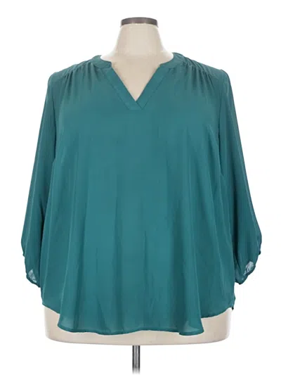 Pre-owned Torrid 3/4 Sleeve Blouse In Teal