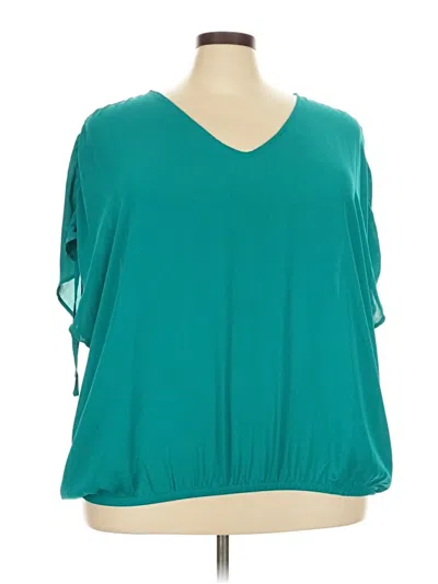 Pre-owned Torrid 3/4 Sleeve Blouse In Teal