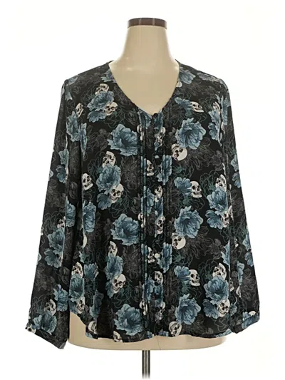 Pre-owned Torrid 3/4 Sleeve Blouse In Teal