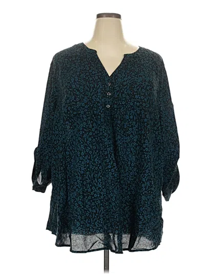 Pre-owned Torrid 3/4 Sleeve Blouse In Teal