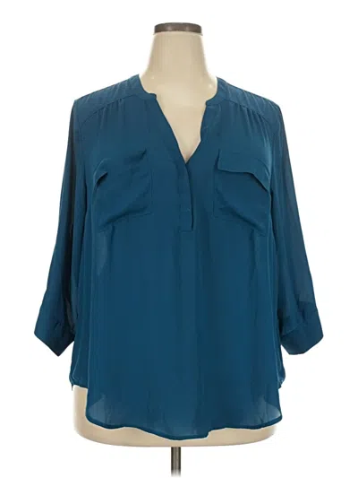 Pre-owned Torrid 3/4 Sleeve Blouse In Teal