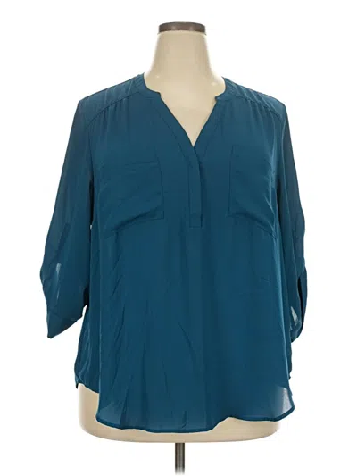Pre-owned Torrid 3/4 Sleeve Blouse In Teal