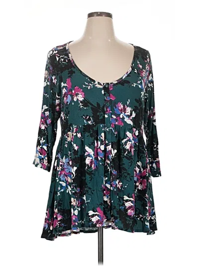Pre-owned Torrid 3/4 Sleeve Blouse In Teal