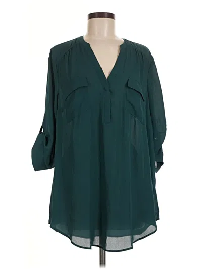 Torrid 3/4 Sleeve Blouse In Teal