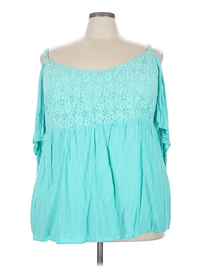 Pre-owned Torrid 3/4 Sleeve Blouse In Teal