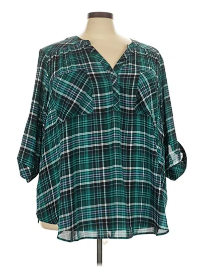 Pre-owned Torrid 3/4 Sleeve Blouse In Teal