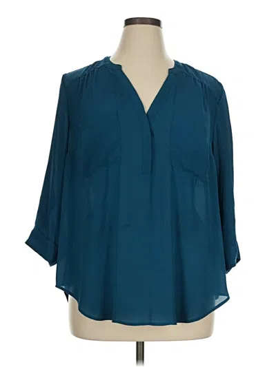 Pre-owned Torrid 3/4 Sleeve Blouse In Teal