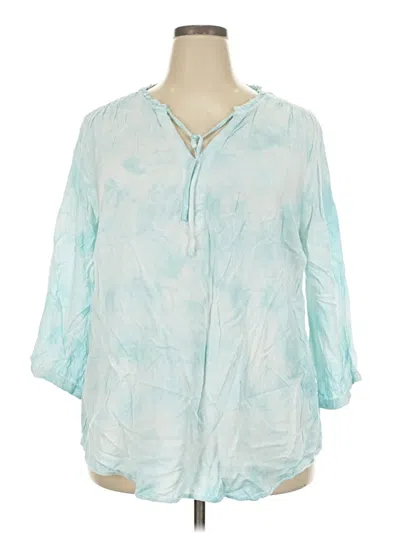Pre-owned Torrid 3/4 Sleeve Blouse In Teal