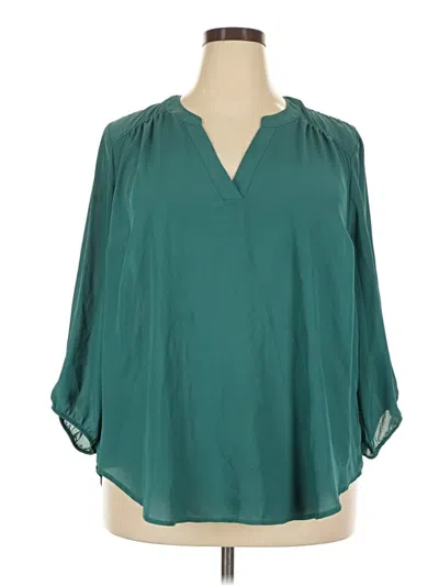 Pre-owned Torrid 3/4 Sleeve Blouse In Teal