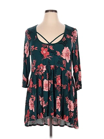Pre-owned Torrid 3/4 Sleeve Blouse In Teal