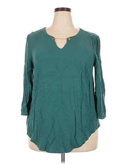 Pre-owned Torrid 3/4 Sleeve Blouse In Teal