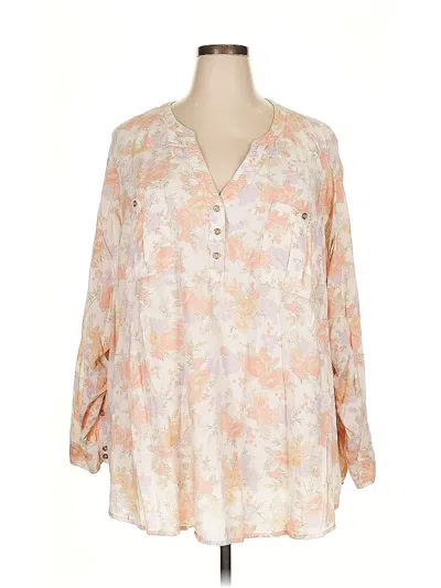 Pre-owned Torrid 3/4 Sleeve Blouse In White