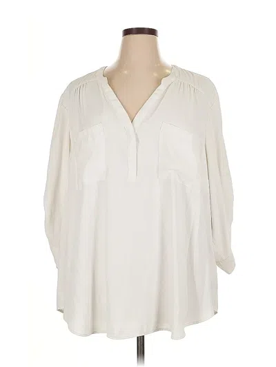 Pre-owned Torrid 3/4 Sleeve Blouse In White