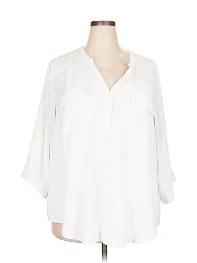 Pre-owned Torrid 3/4 Sleeve Blouse In White