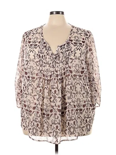 Pre-owned Torrid 3/4 Sleeve Blouse In White