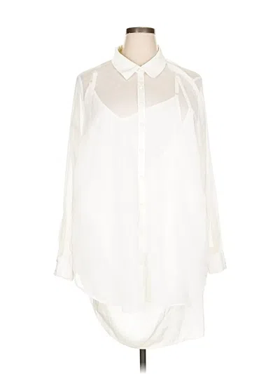 Pre-owned Torrid 3/4 Sleeve Blouse In White
