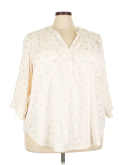 Pre-owned Torrid 3/4 Sleeve Blouse In White